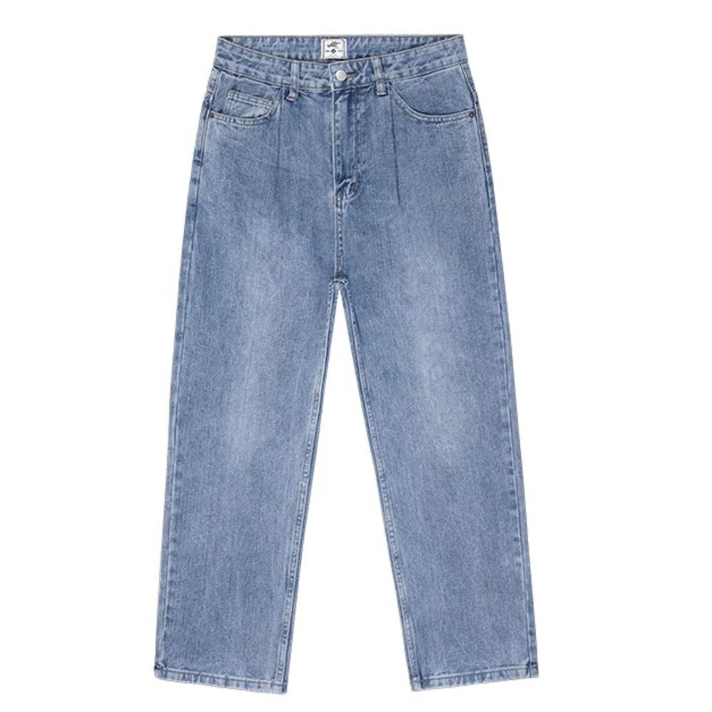 IDLT basics heavyweight pleated straight leg jeans